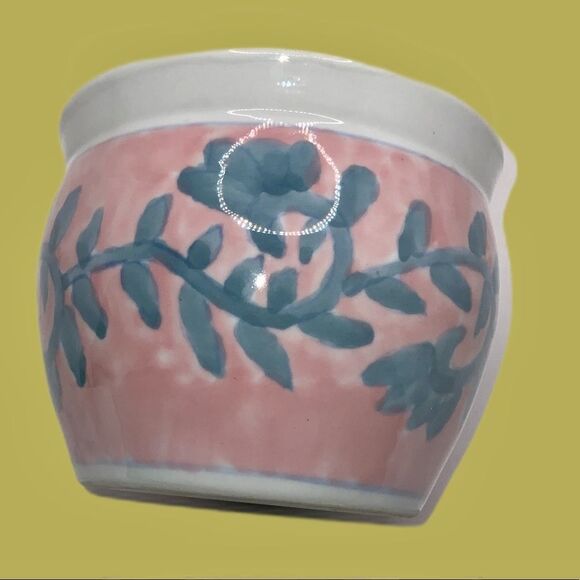 vintage ceramic porcelain pottery hand painted‎ pink floral small chinoiserie - Picture 3 of 5